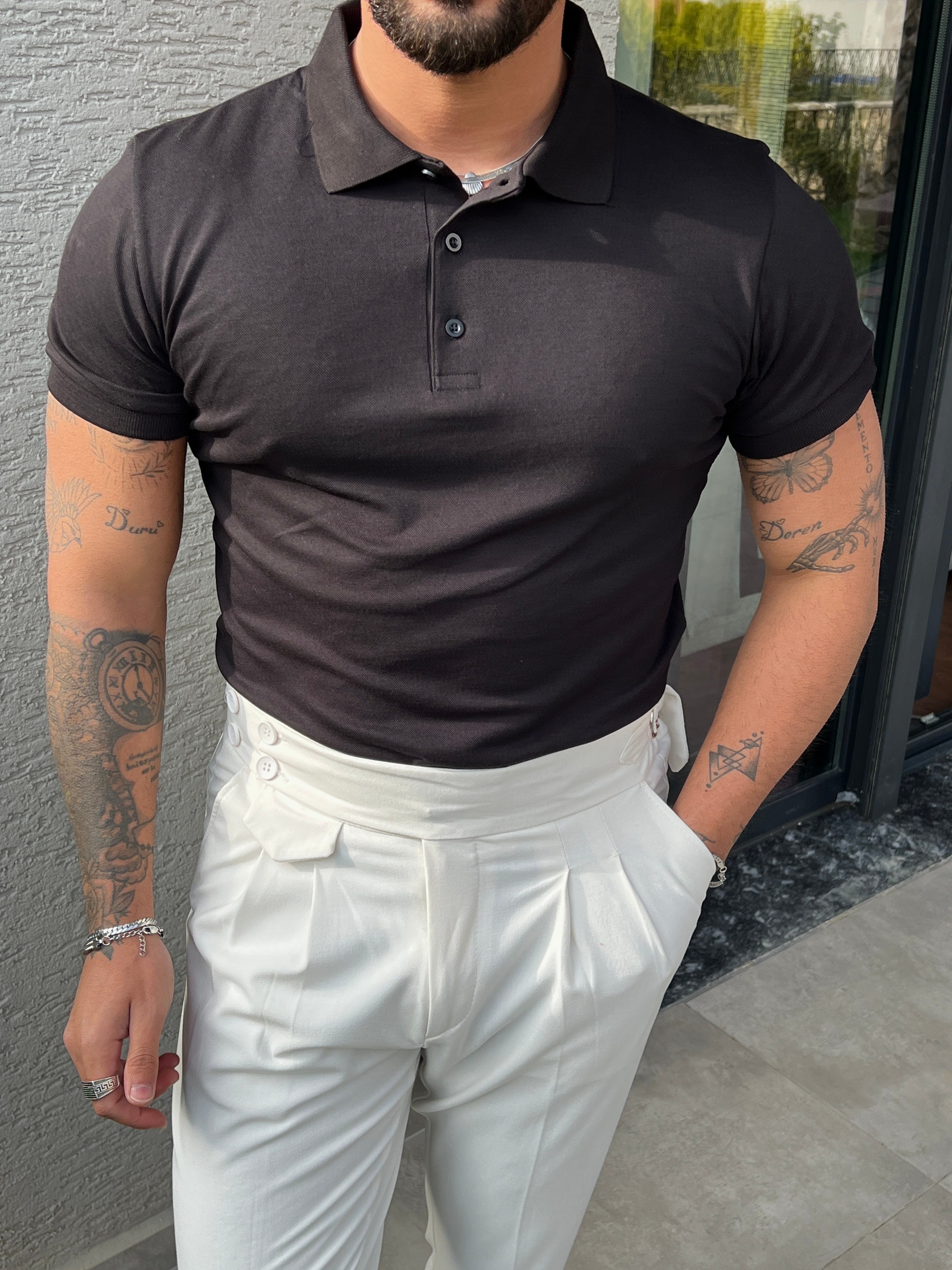 Basic Polo Yaka Tshirt Siyah