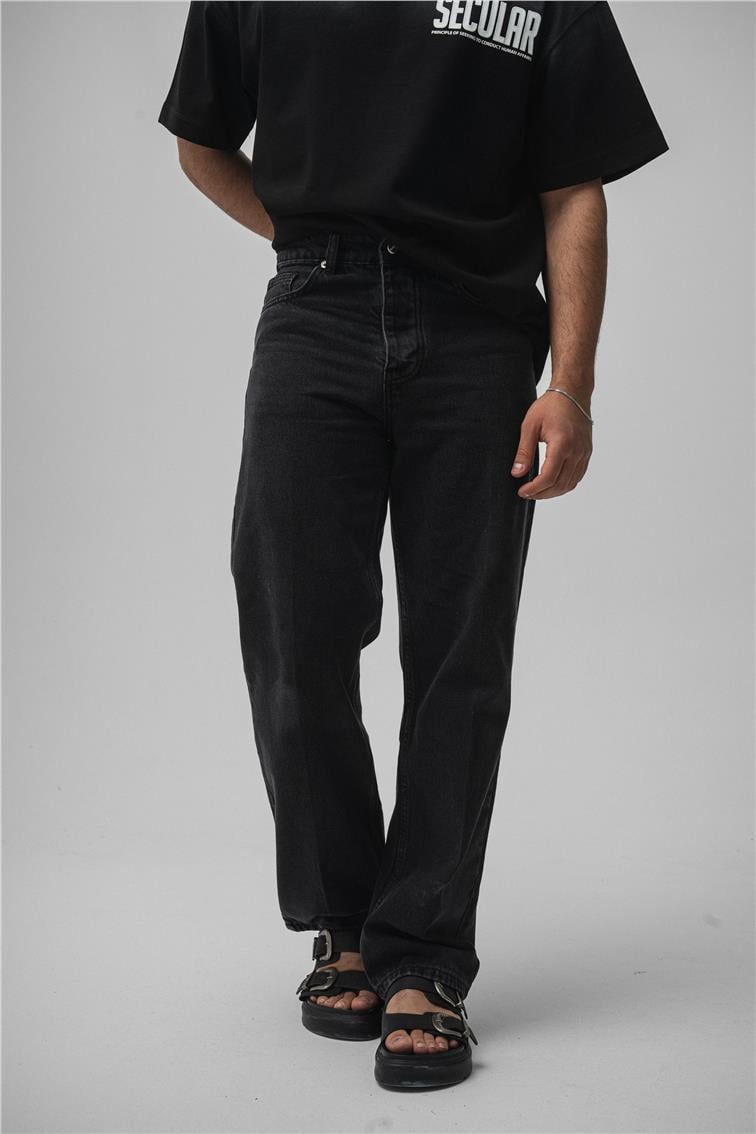 Basic Regular Jean Yıkamalı Siyah