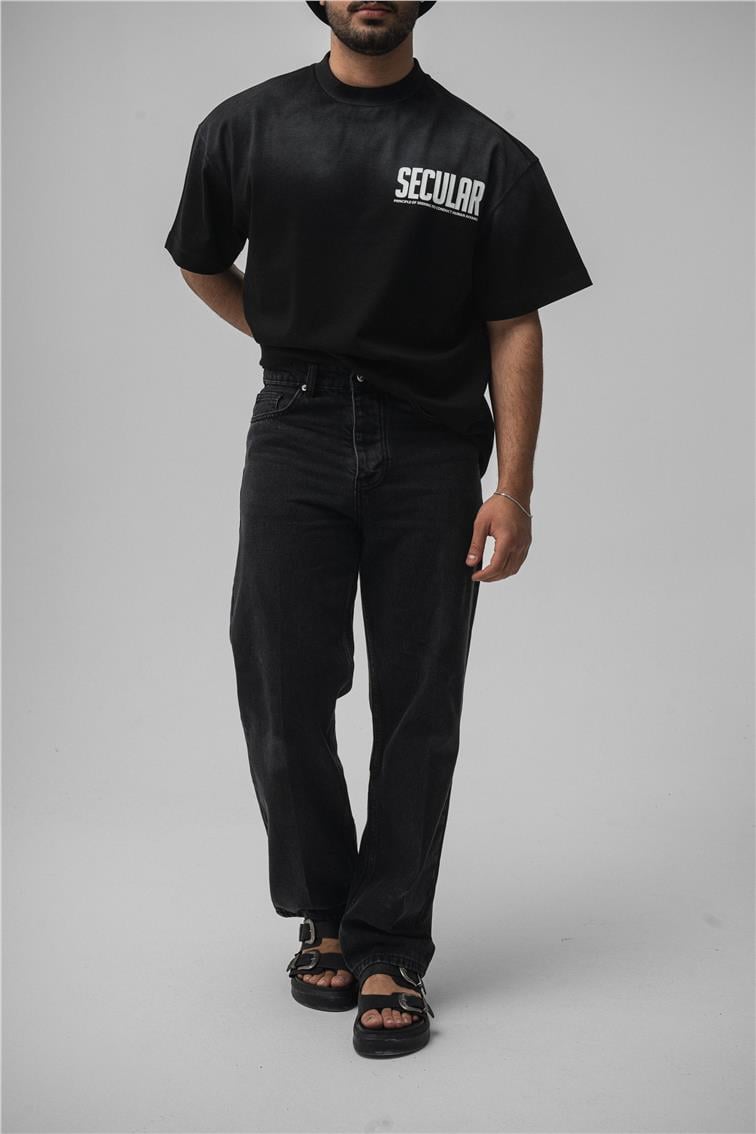 Basic Regular Jean Yıkamalı Siyah