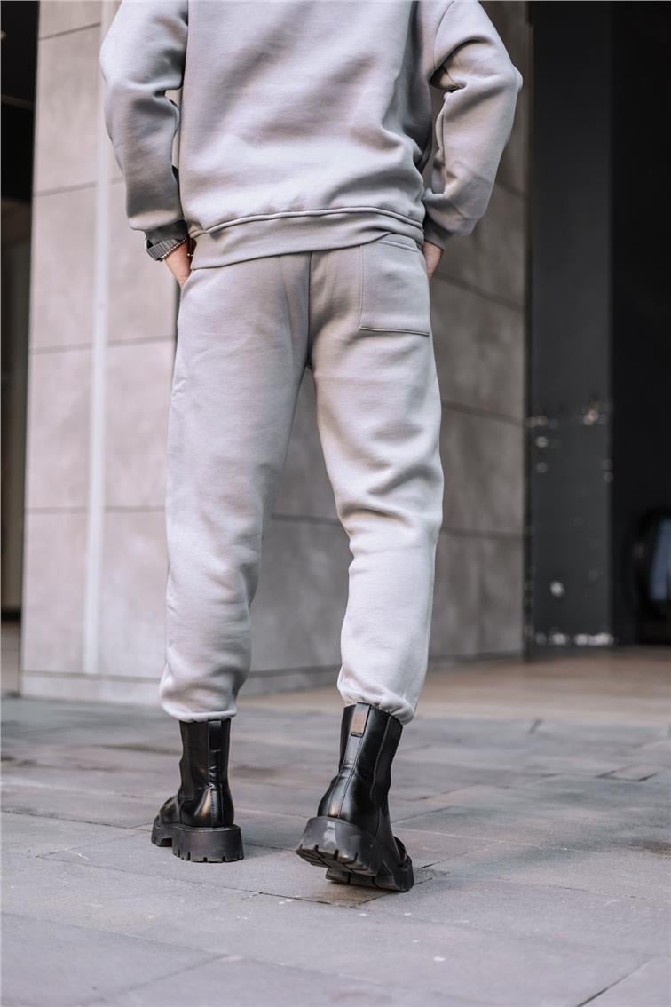 Basic Şardonlu Eşofman Gri