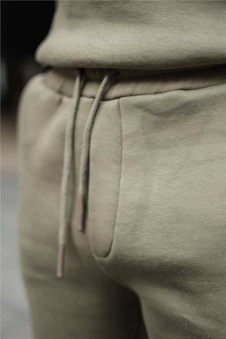 Basic Şardonlu Eşofman Haki