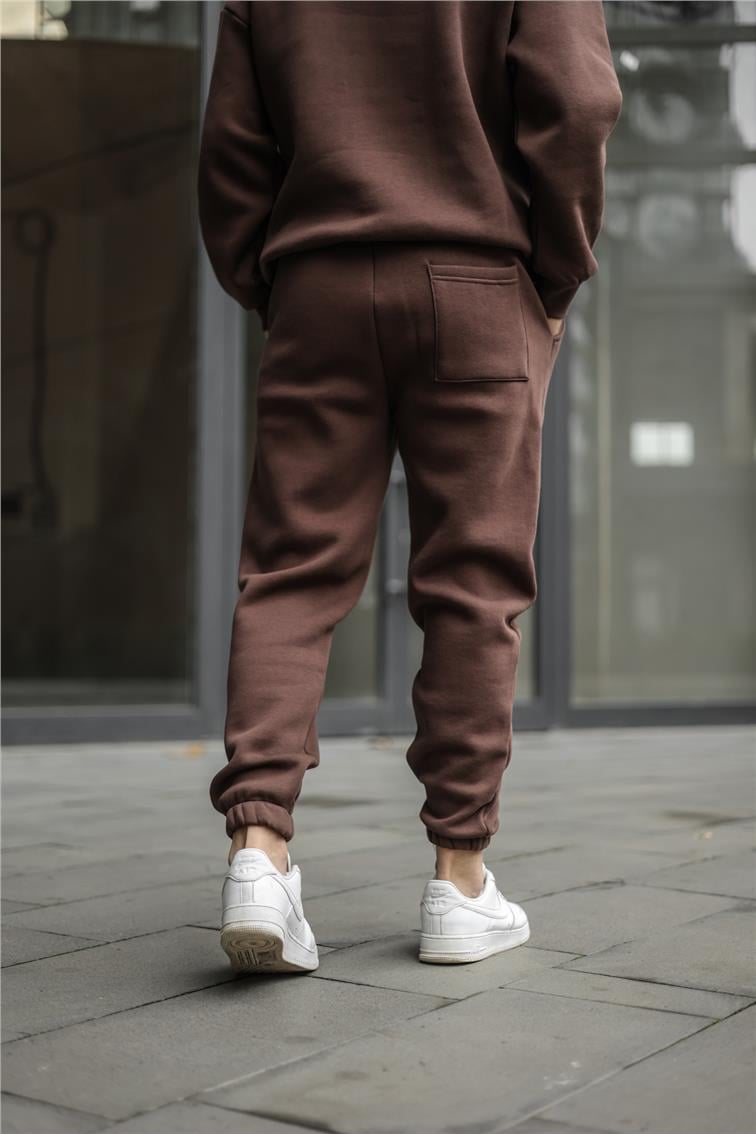 Basic Şardonlu Eşofman Kahve