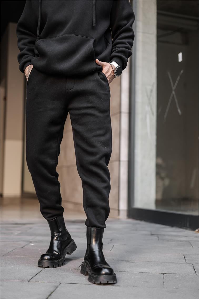 Basic Şardonlu Eşofman Siyah