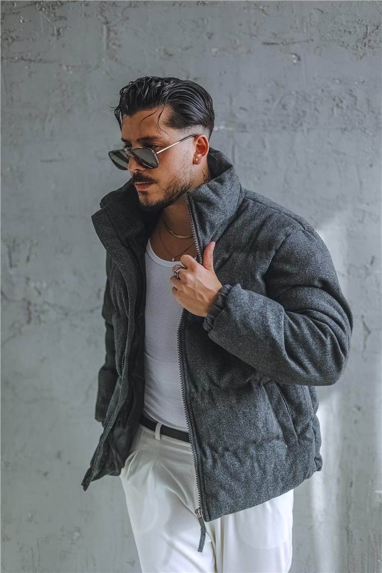 Basic Şişme Oversize Mont Antrasit