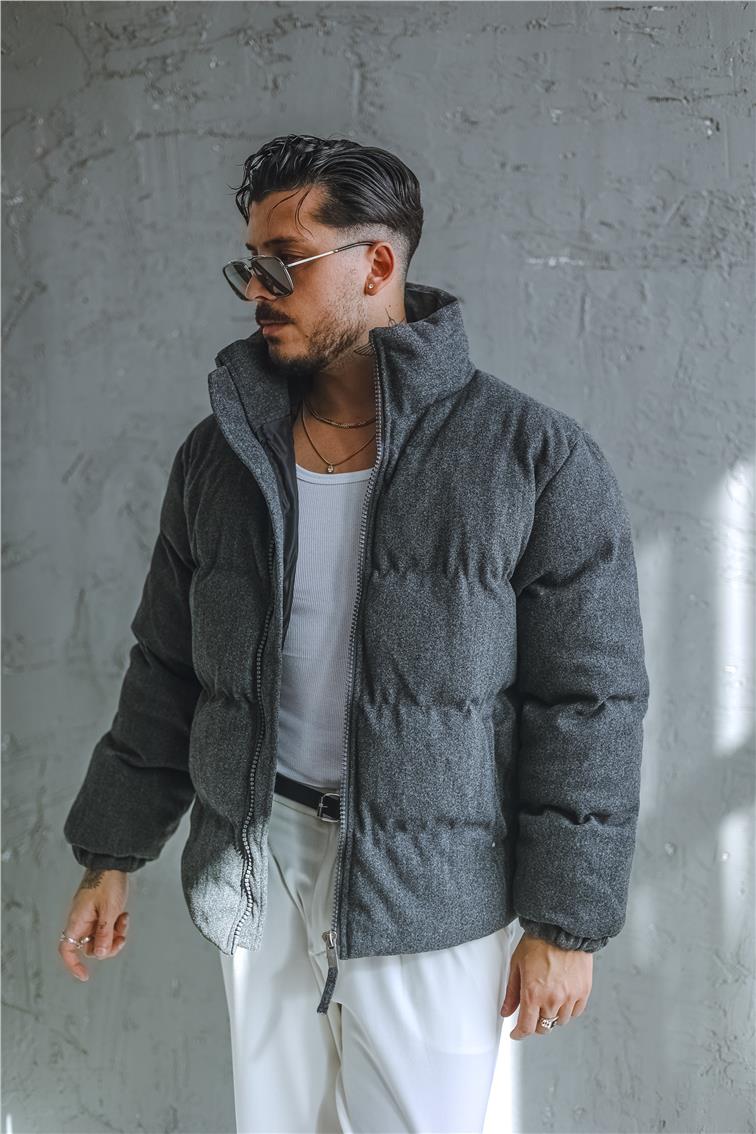 Basic Şişme Oversize Mont Antrasit