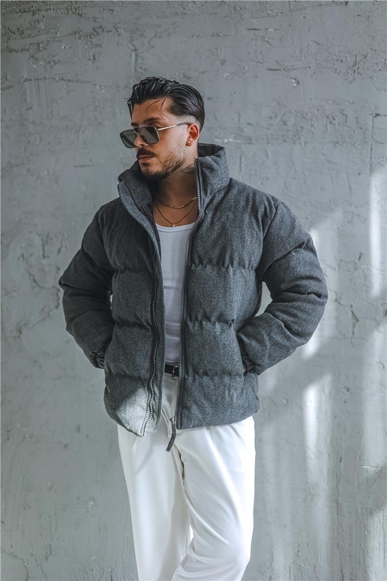 Basic Şişme Oversize Mont Antrasit
