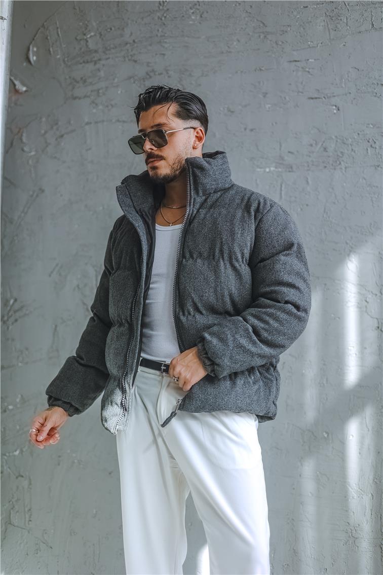 Basic Şişme Oversize Mont Antrasit