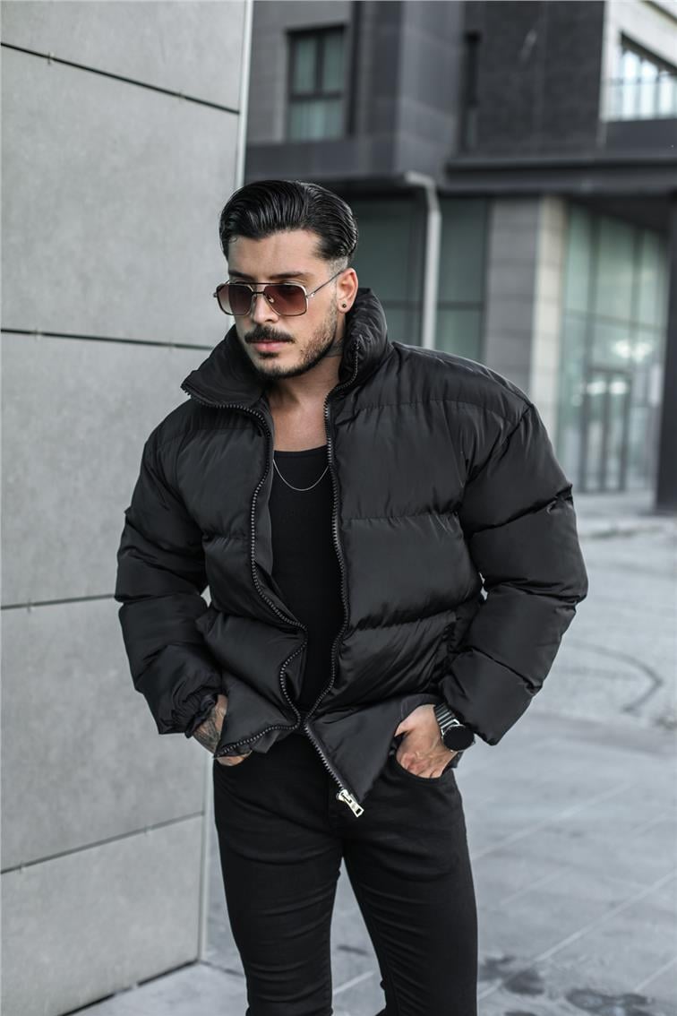 Basic Şişme Oversize Mont Siyah