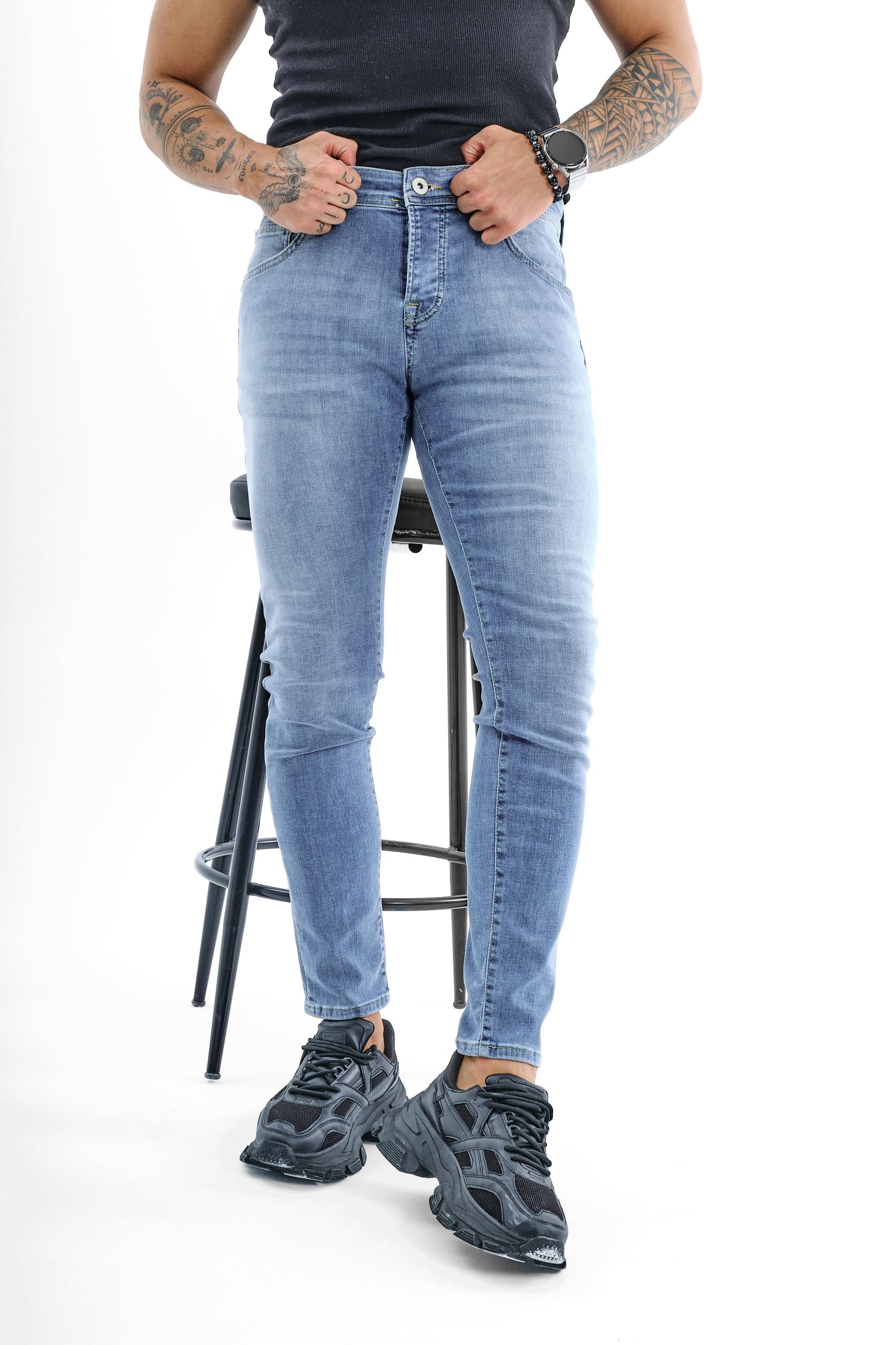 Basic Skinny Jean Yıkamalı Mavi