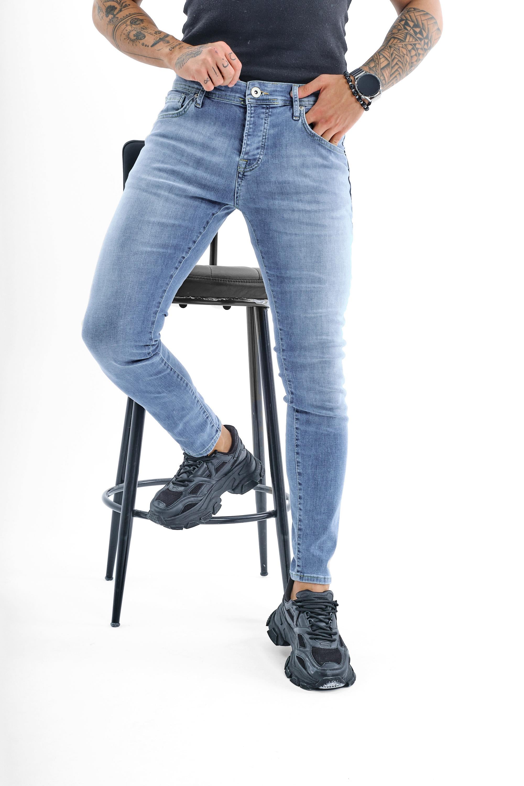 Basic Skinny Jean Yıkamalı Mavi