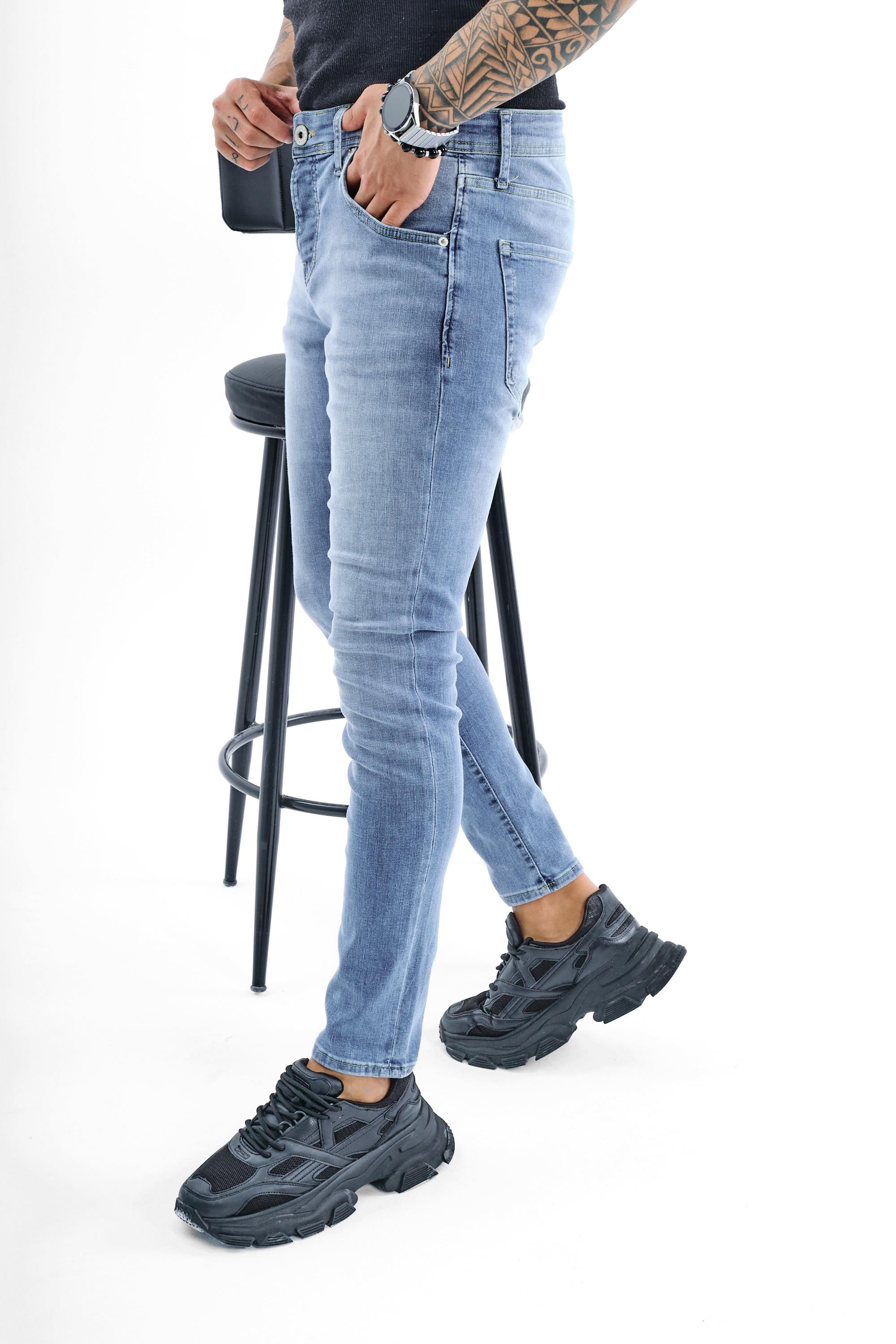 Basic Skinny Jean Yıkamalı Mavi