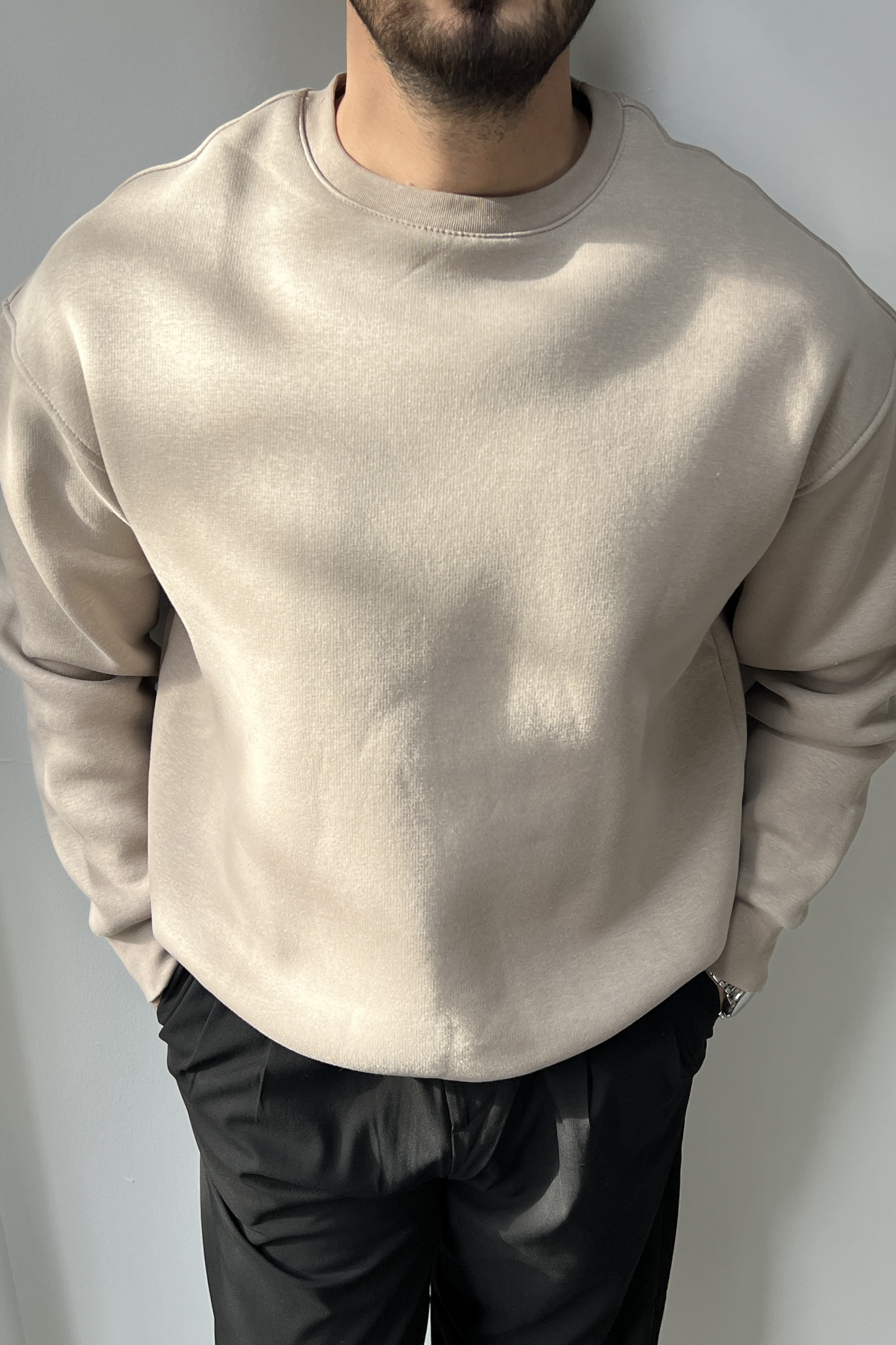 Basic Sweatshirt Bej