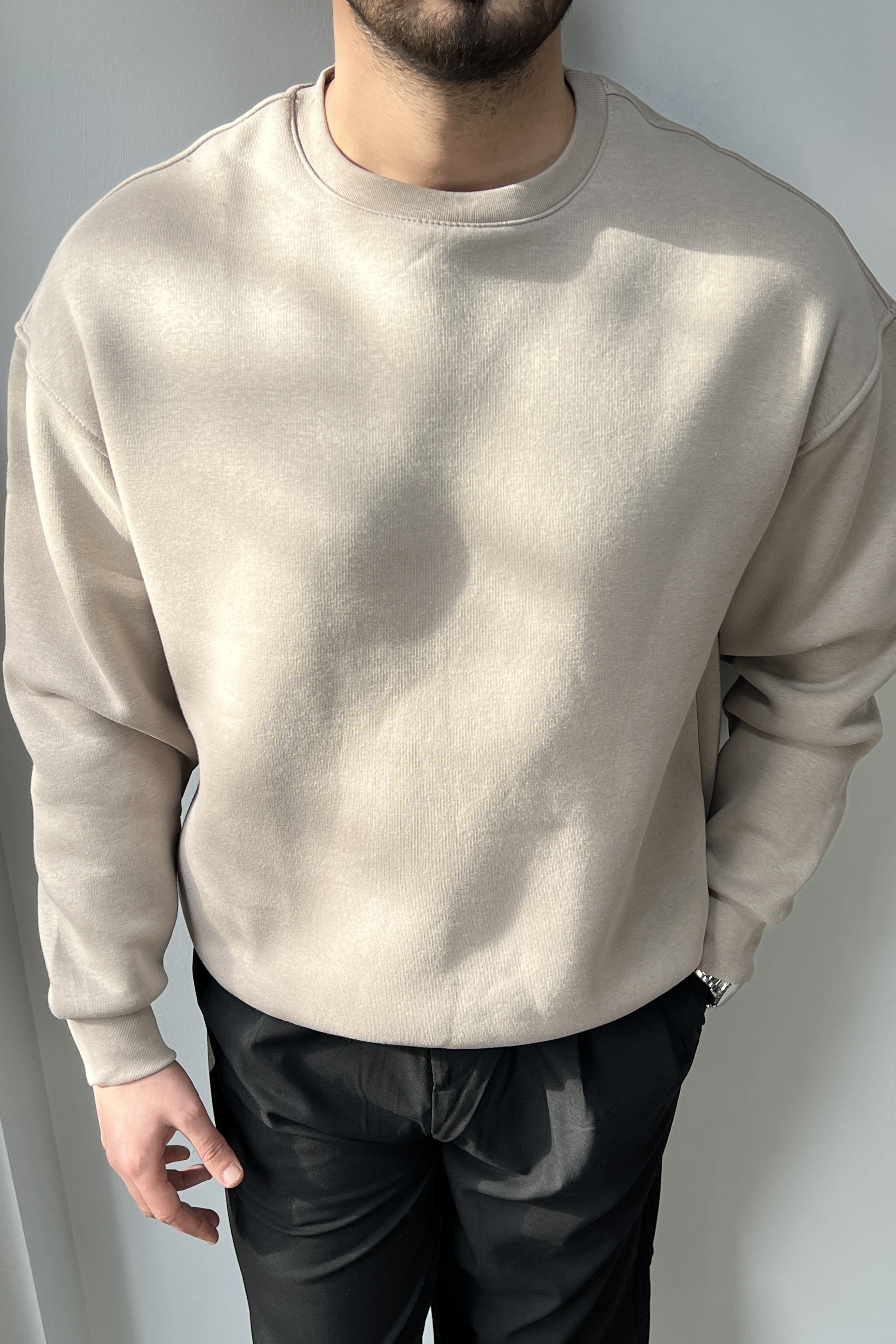 Basic Sweatshirt Bej