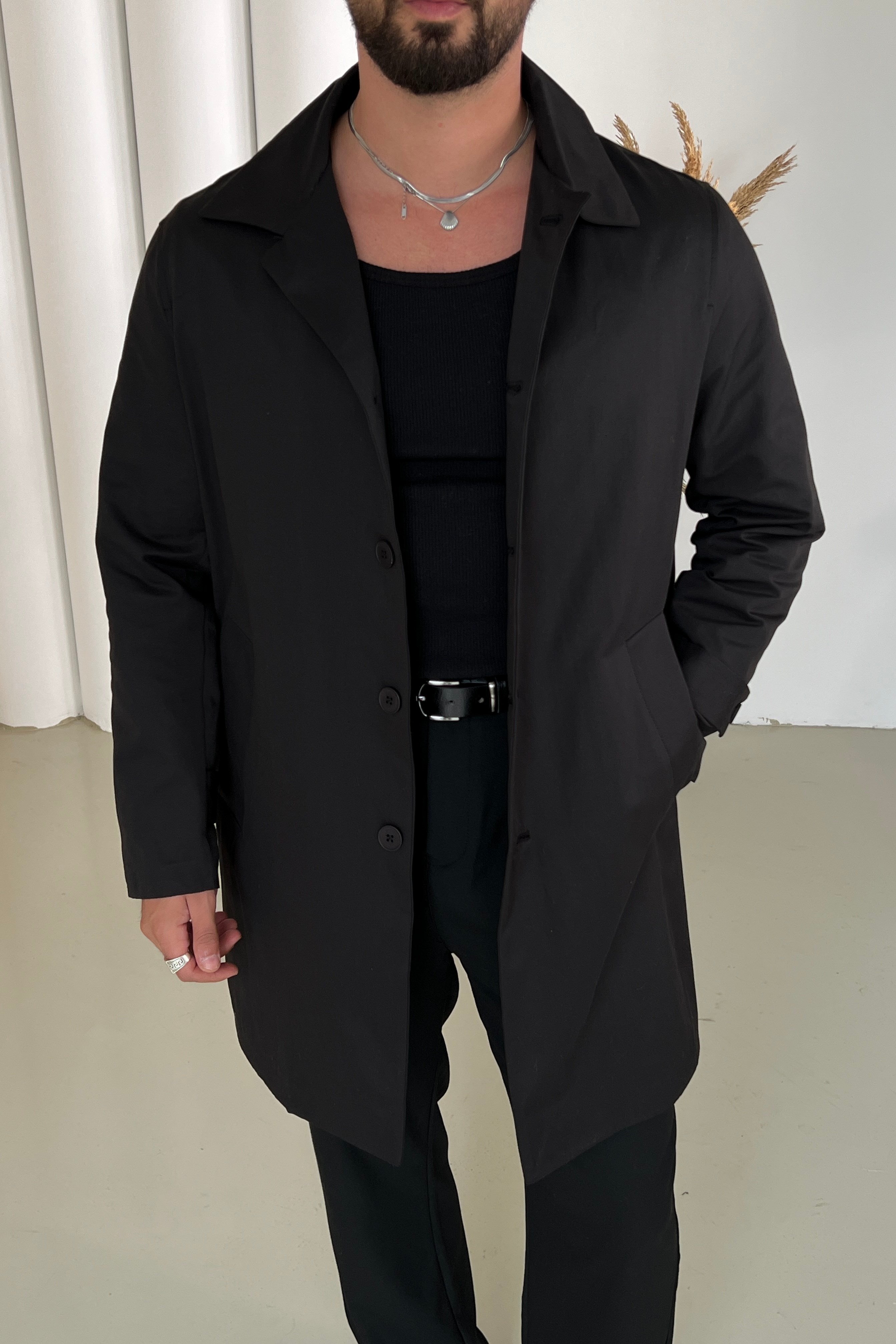 Basic Trench Kaban Siyah