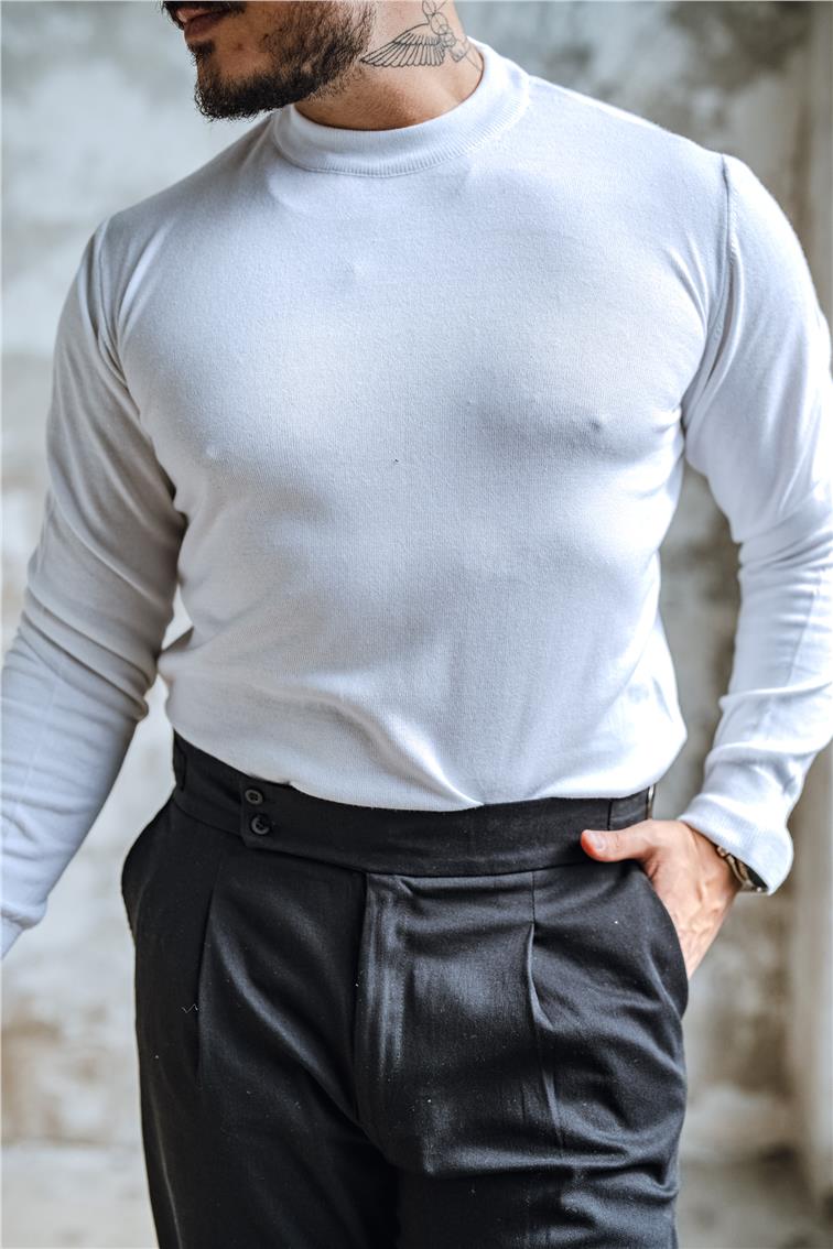 Basic Triko Kazak Beyaz