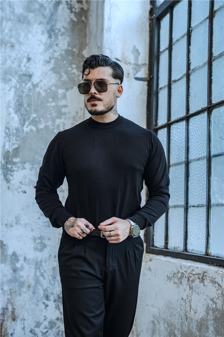 Basic Triko Kazak Siyah