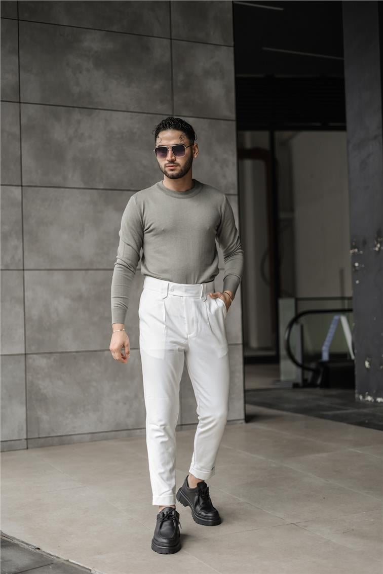 Basic Triko Slim Fit Kazak Mint