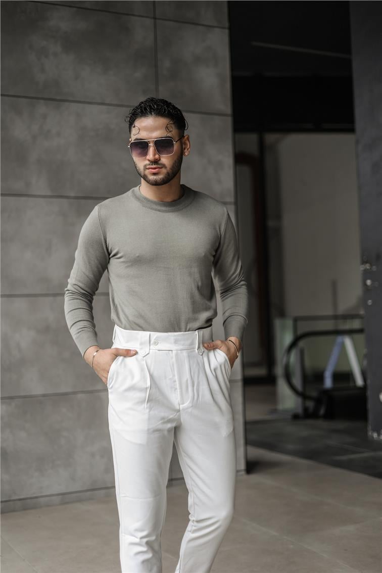 Basic Triko Slim Fit Kazak Mint