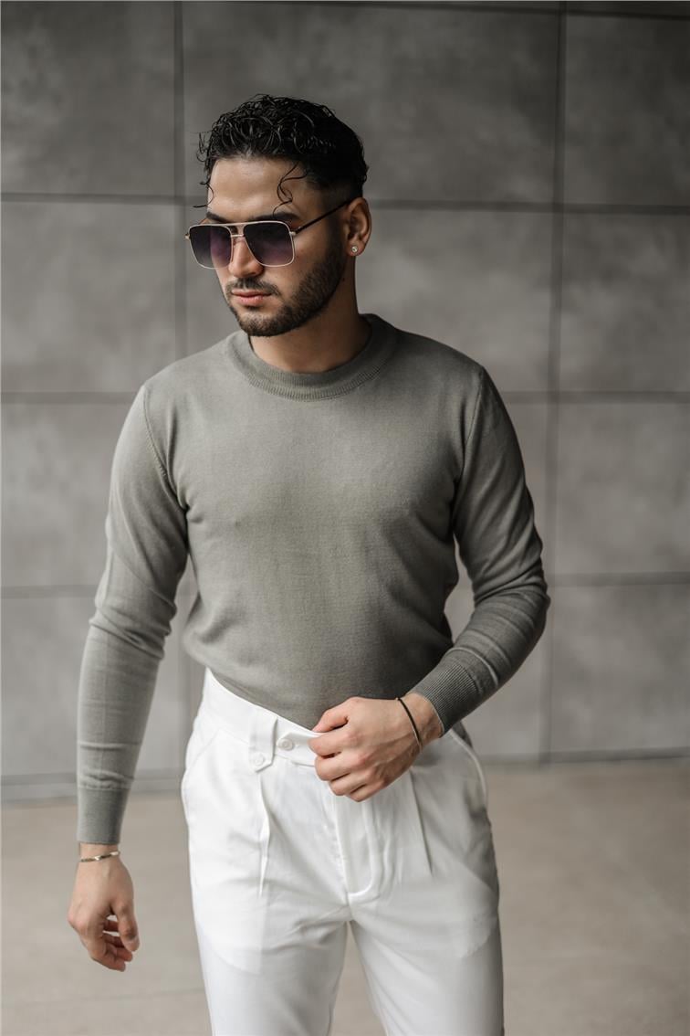 Basic Triko Slim Fit Kazak Mint
