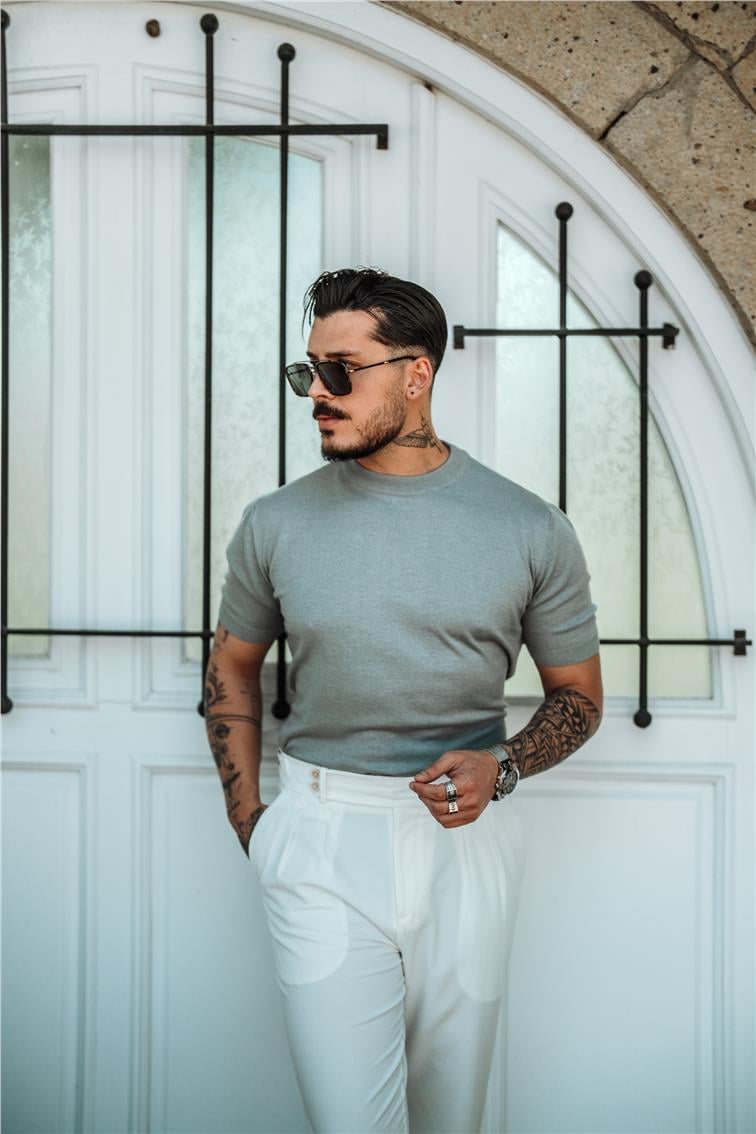 Basic Triko Slim Fit T-Shirt Gri