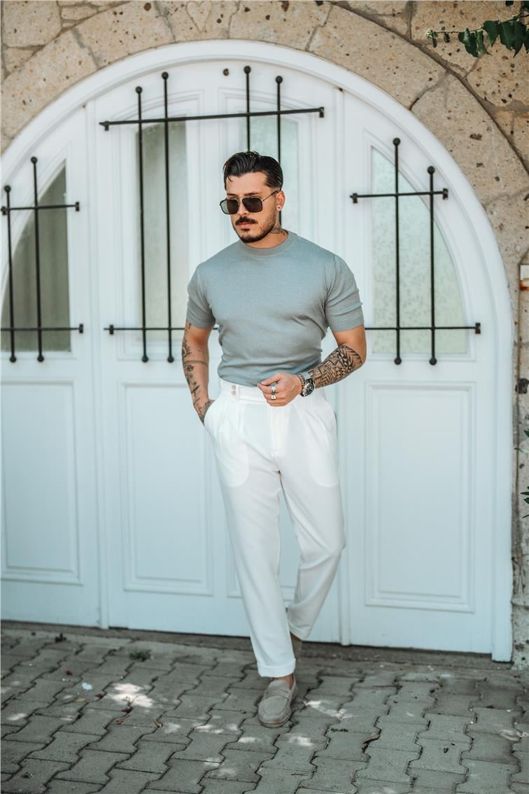 Basic Triko Slim Fit T-Shirt Gri