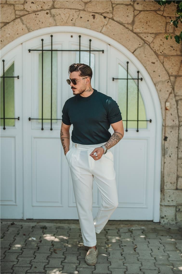 Basic Triko Slim Fit T-Shirt Lacivert
