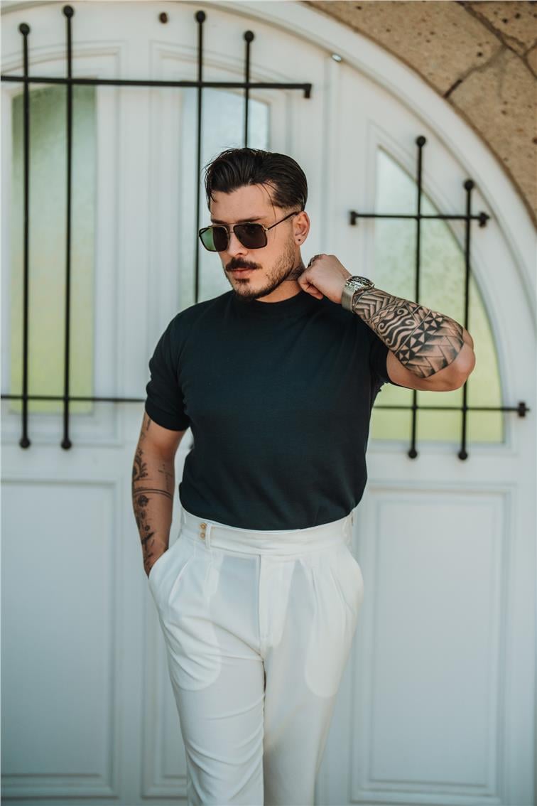 Basic Triko Slim Fit T-Shirt Lacivert