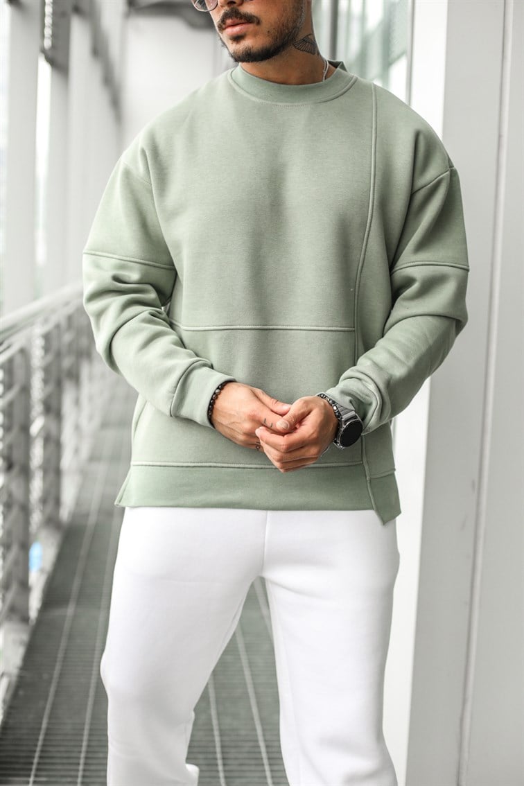 Bel Detaylı Oversize Sweatshirt
