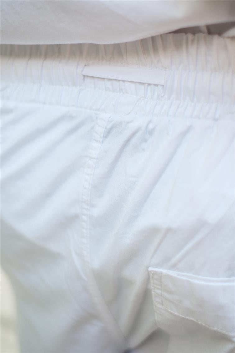 Beli Lastikli Basic Boyfriend Pantolon Beyaz