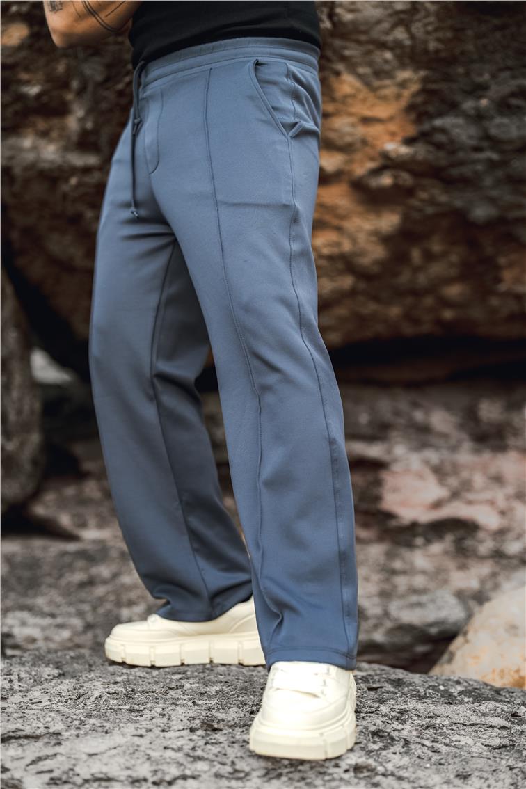Beli Lastili Rahat Baggy Eşofman Füme