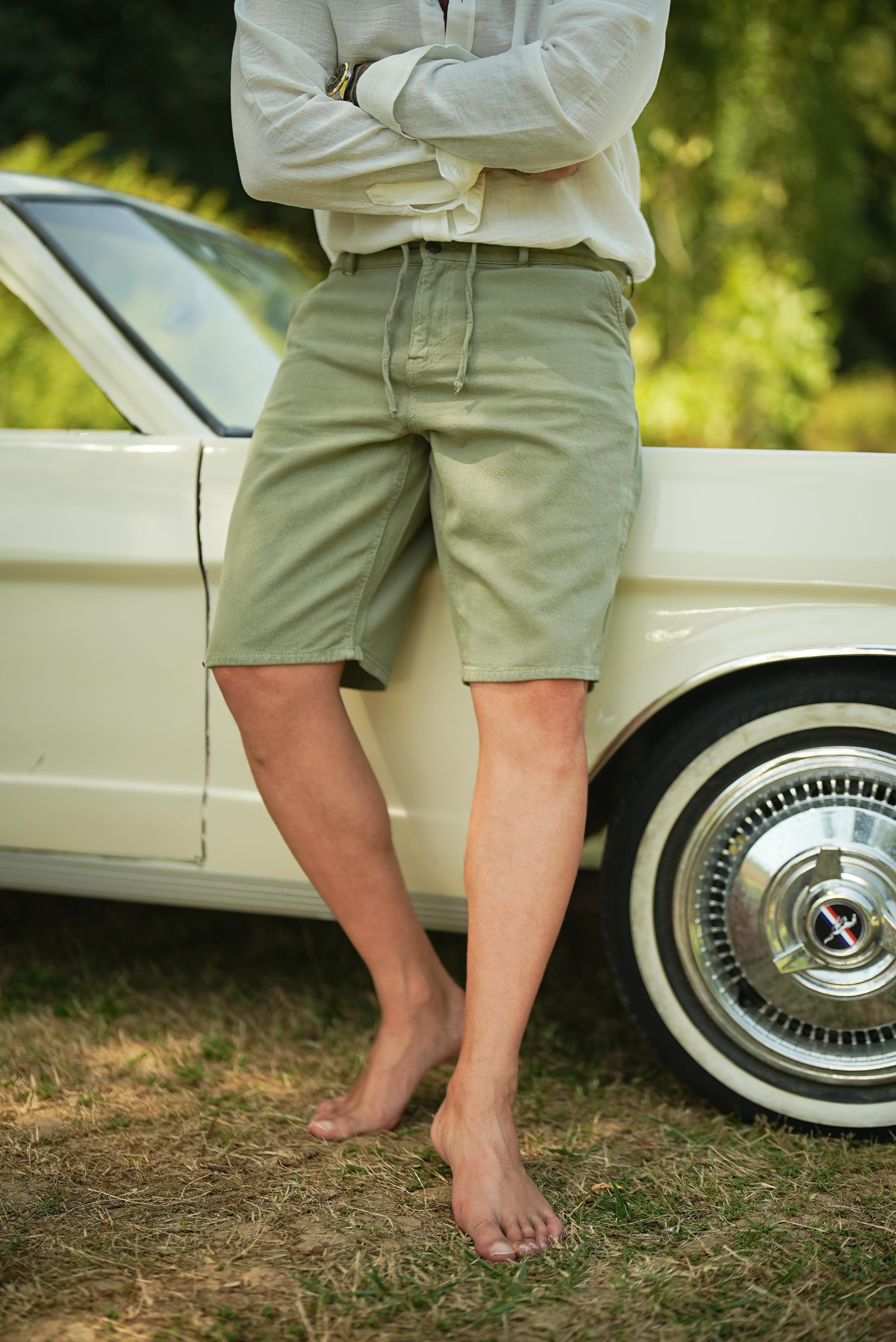 Bermuda Bol Kalıp Şort Haki