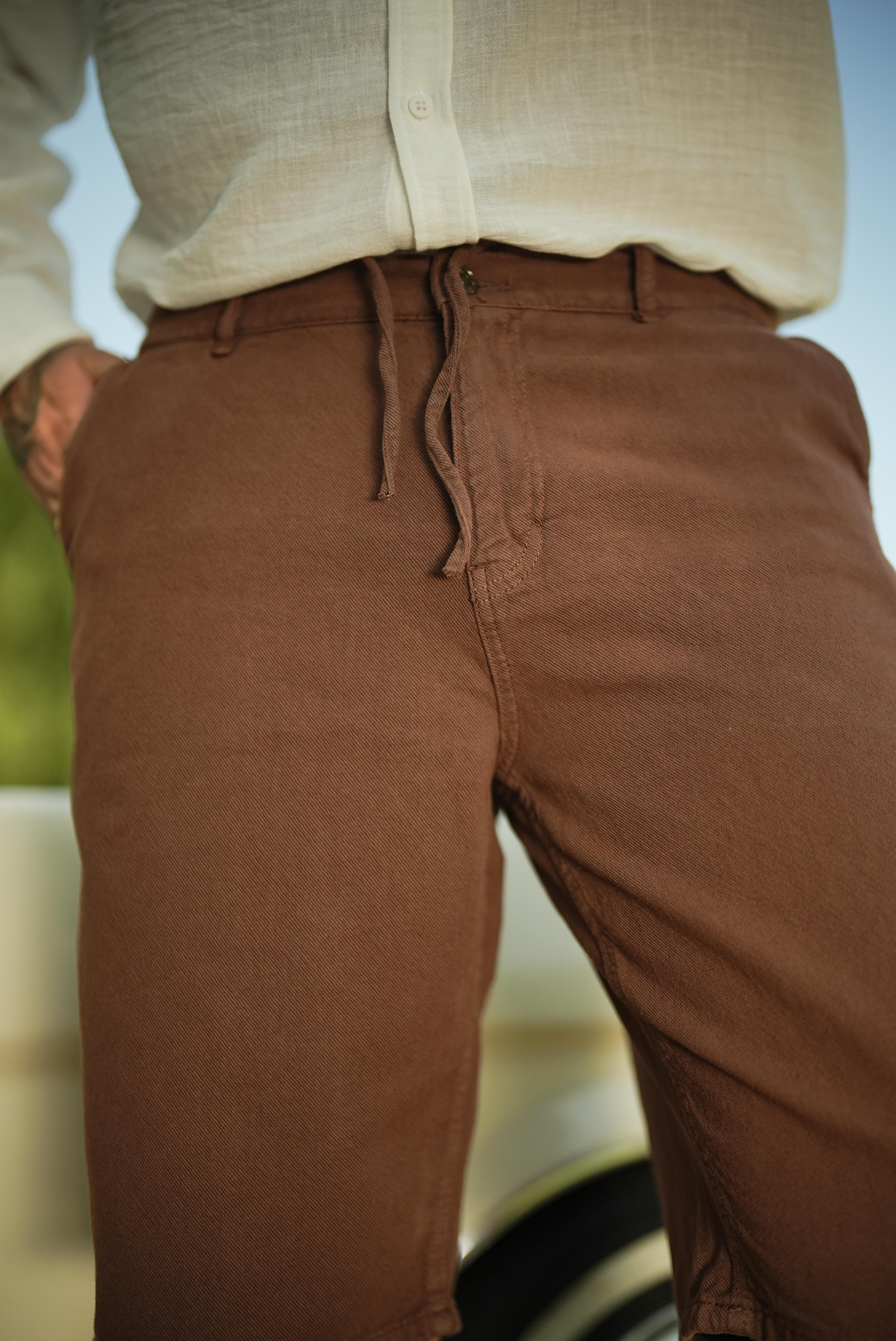 Bermuda Bol Kalıp Şort Kahve