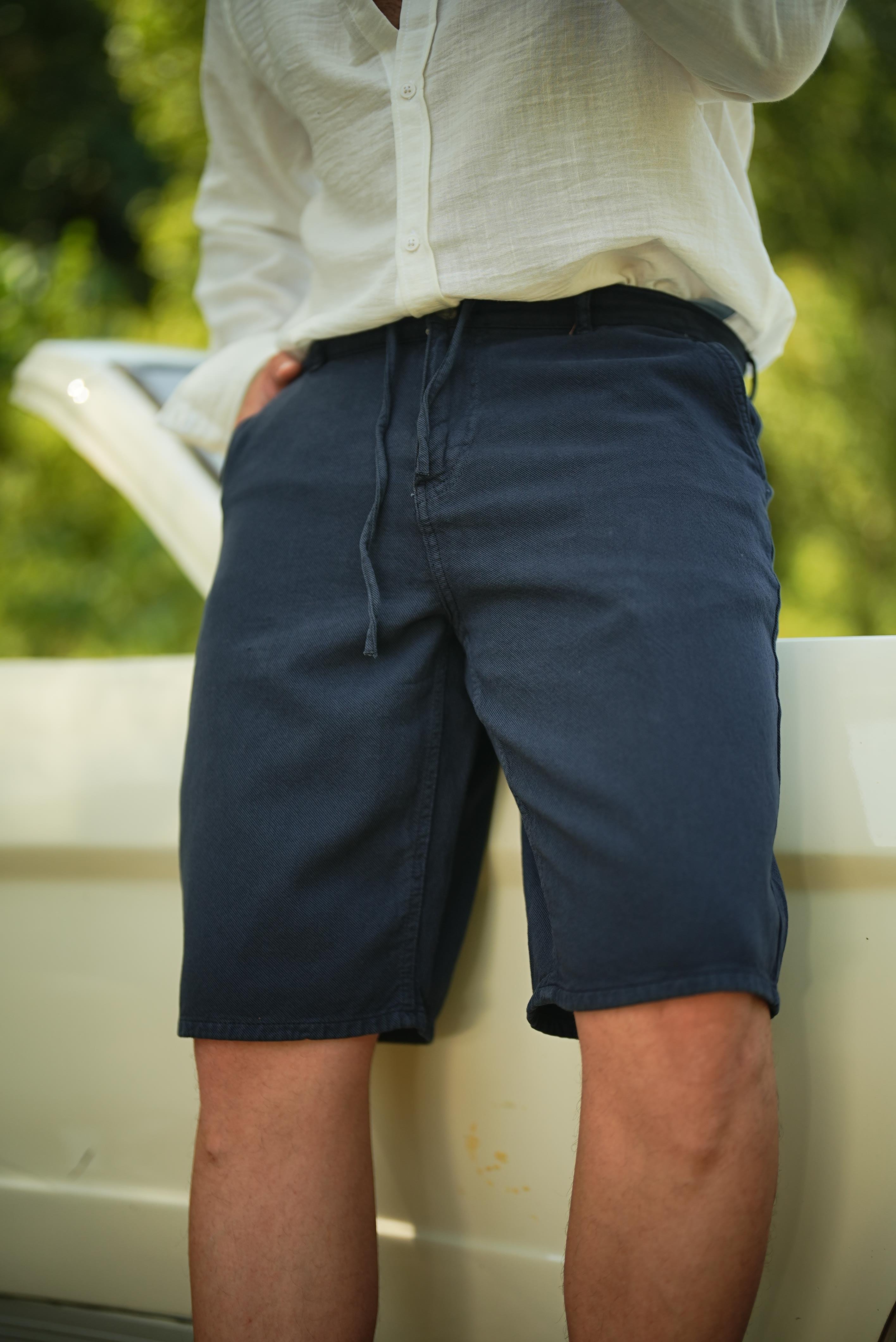 Bermuda Bol Kalıp Şort Lacivert