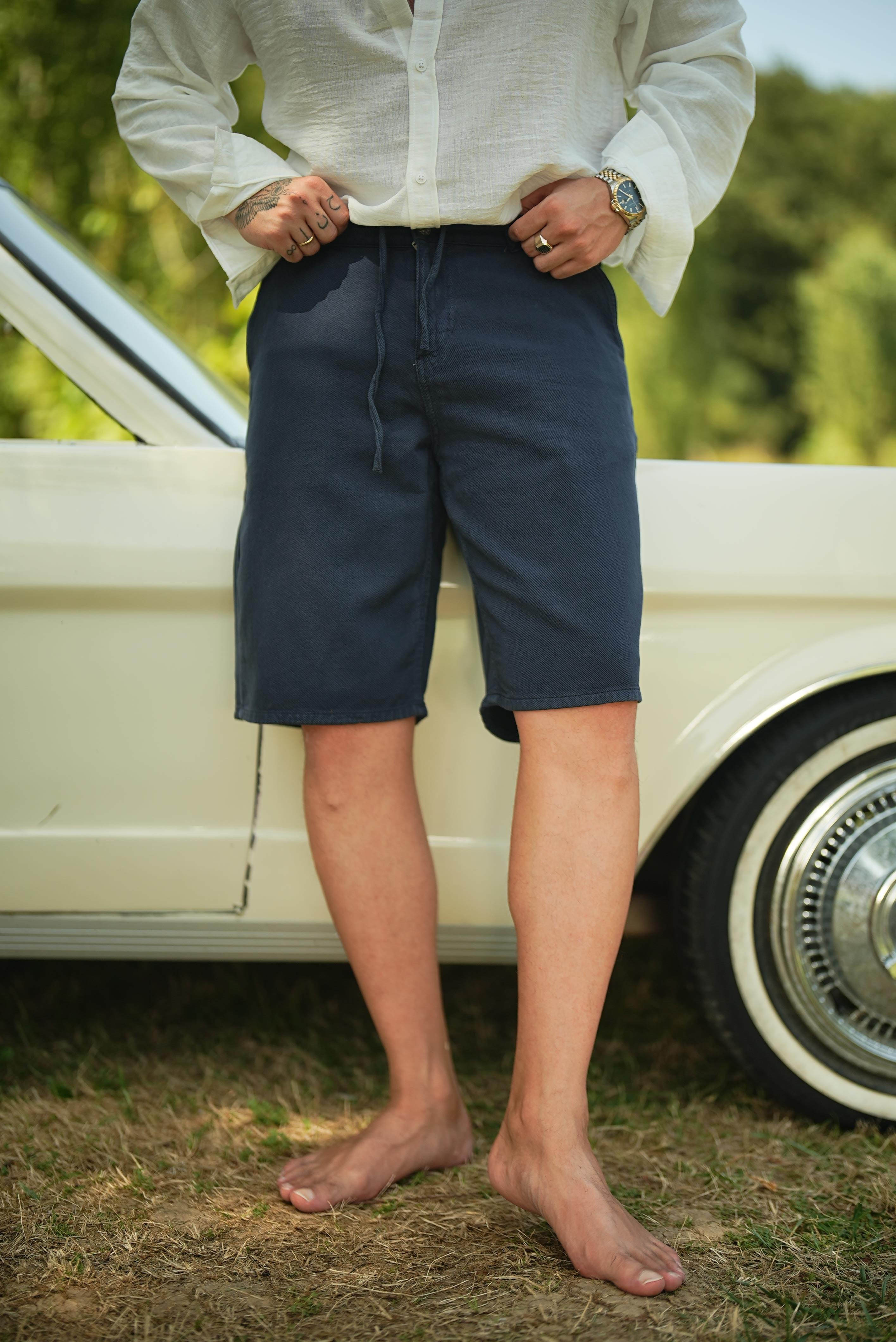 Bermuda Bol Kalıp Şort Lacivert