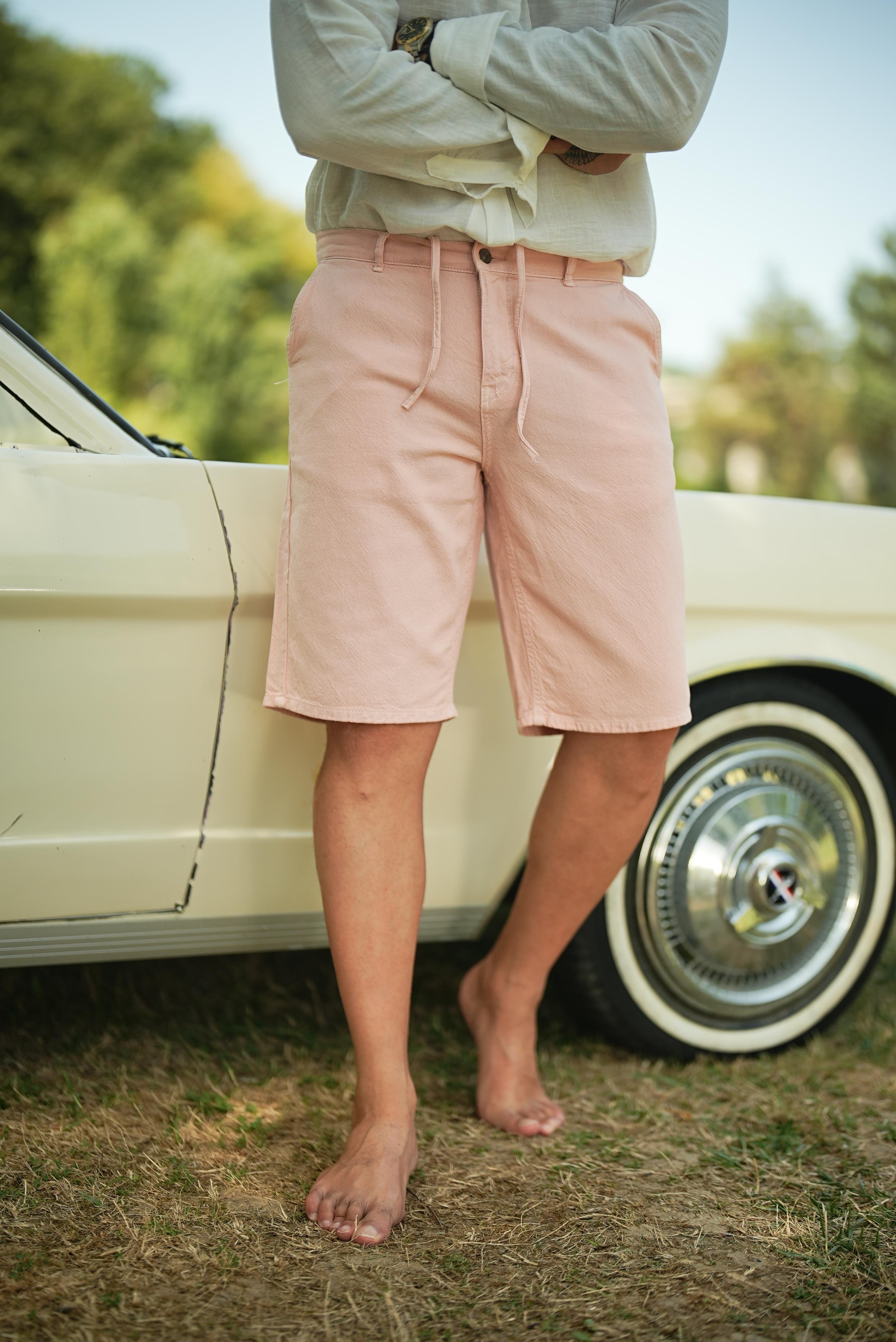 Bermuda Bol Kalıp Şort Somon