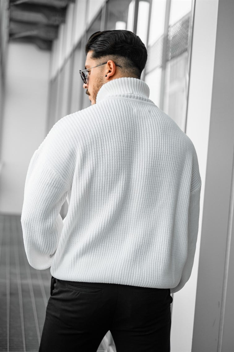 Boğazlı Örme Oversize Kazak