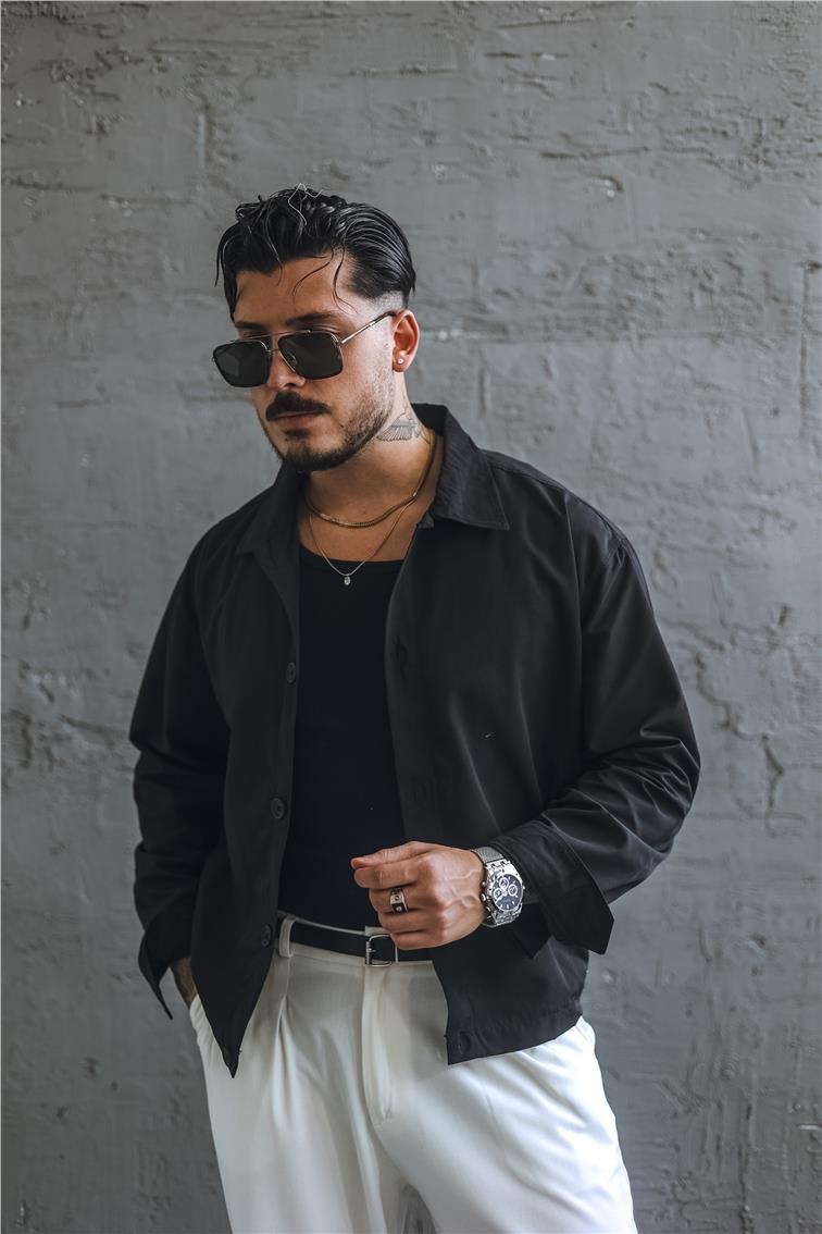 Bomber Basic Oversize Ceket Siyah