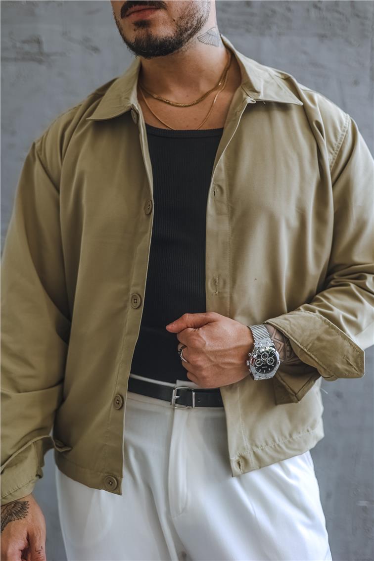 Bomber Basic Oversize Ceket Vizon