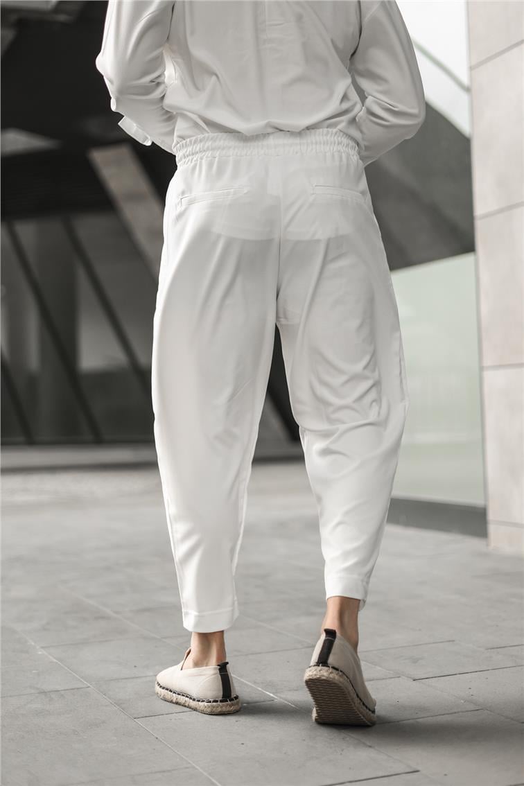 Boyfriend Basic Pantolon Beyaz