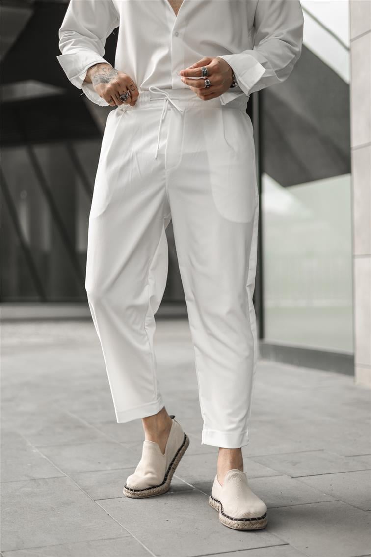 Boyfriend Basic Pantolon Beyaz