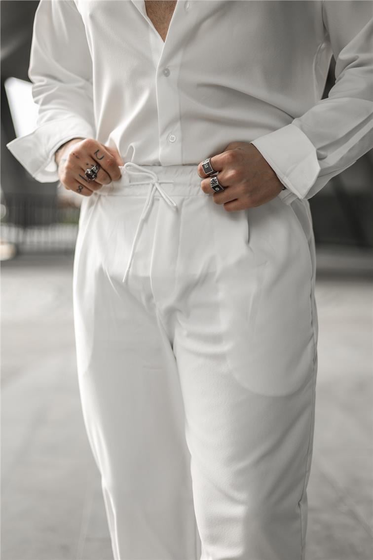 Boyfriend Basic Pantolon Beyaz