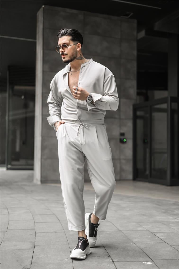 Boyfriend Basic Pantolon Gri