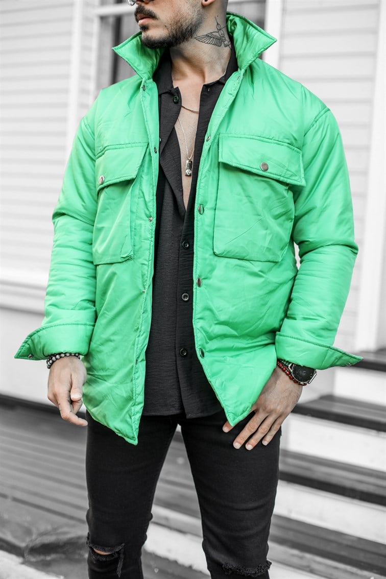 Cep Detaylı Oversize Mont