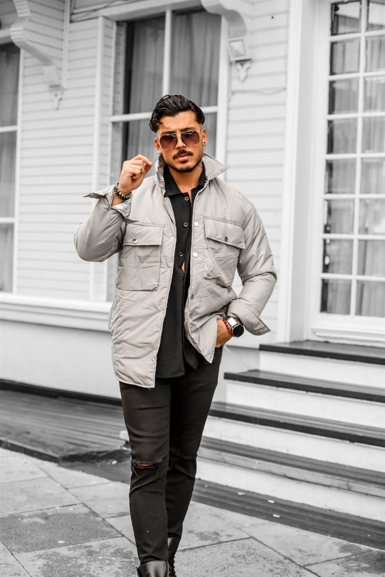 Cep Detaylı Oversize Mont