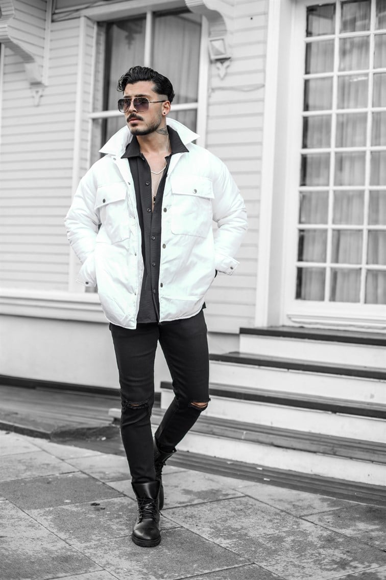 Cep Detaylı Oversize Mont