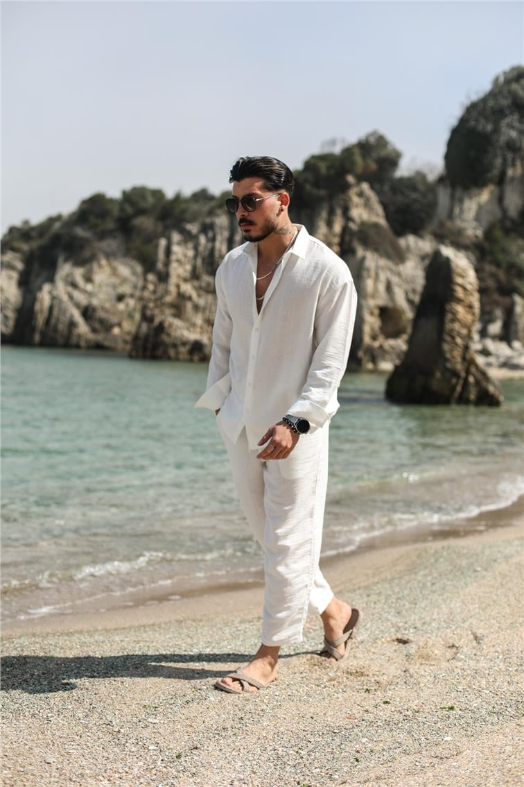 Cepsiz Basic Oversize Gömlek Beyaz