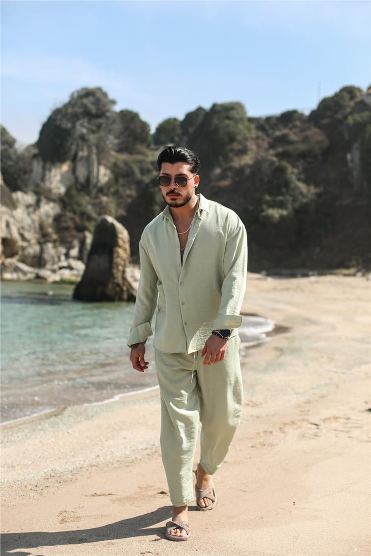 Cepsiz Basic Oversize Gömlek Mint