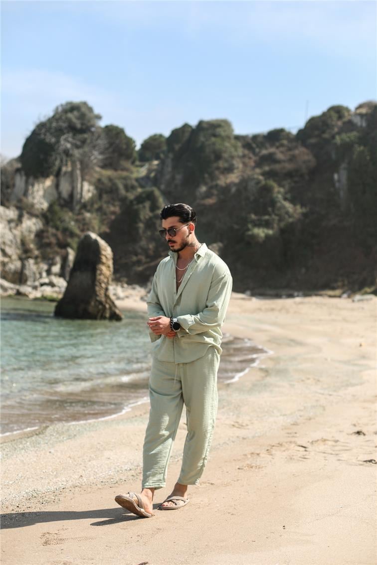 Cepsiz Basic Oversize Gömlek Mint