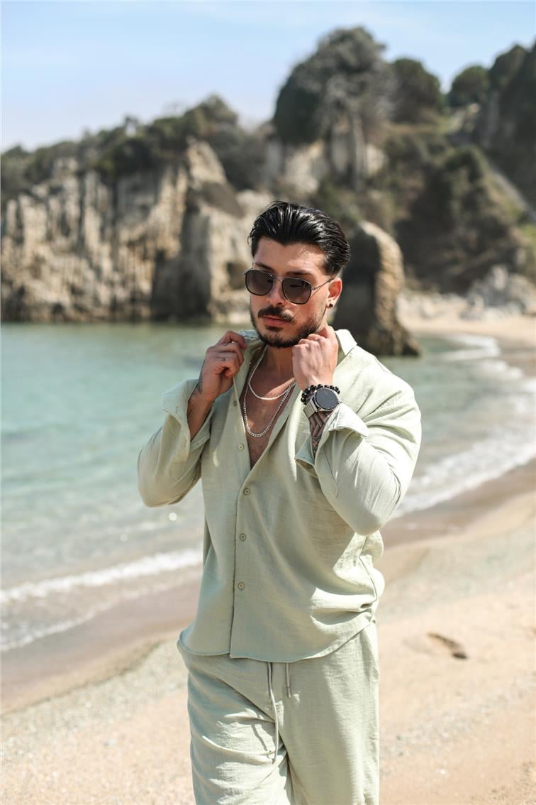 Cepsiz Basic Oversize Gömlek Mint