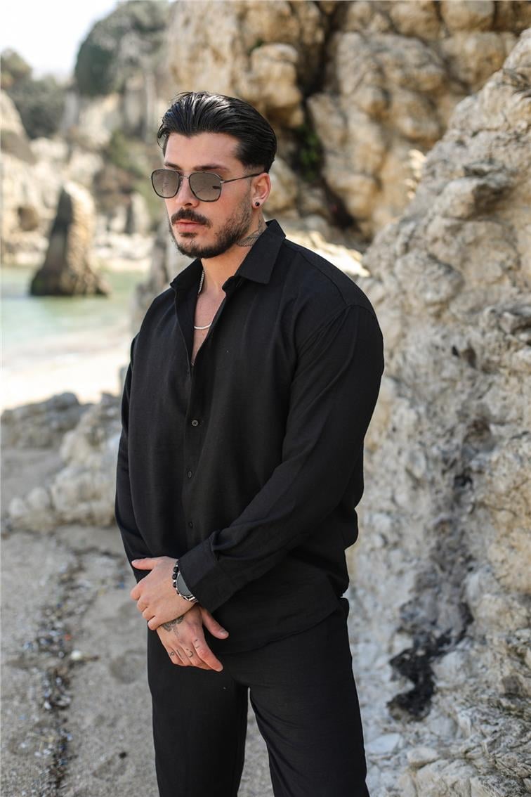 Cepsiz Basic Oversize Gömlek Siyah